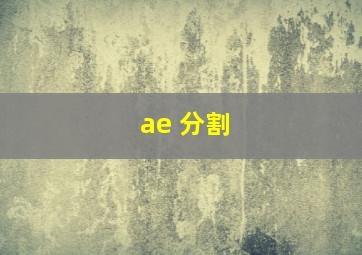 ae 分割